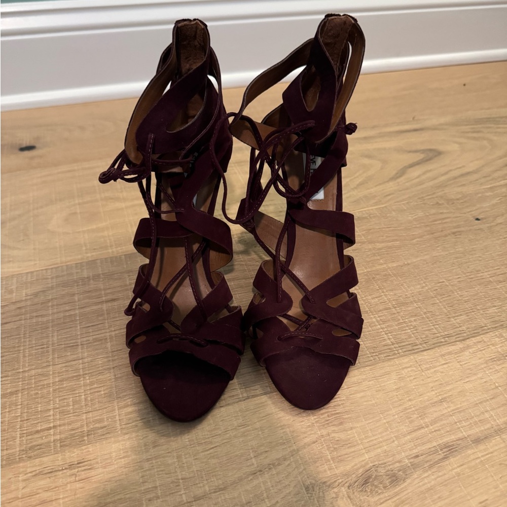 Steve Madden Brown High Heeled Sandals with Strappy Design